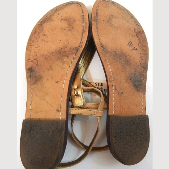 Sam Edelman Gigi Tan Patent T Strap Sandals - Picture 2 of 4